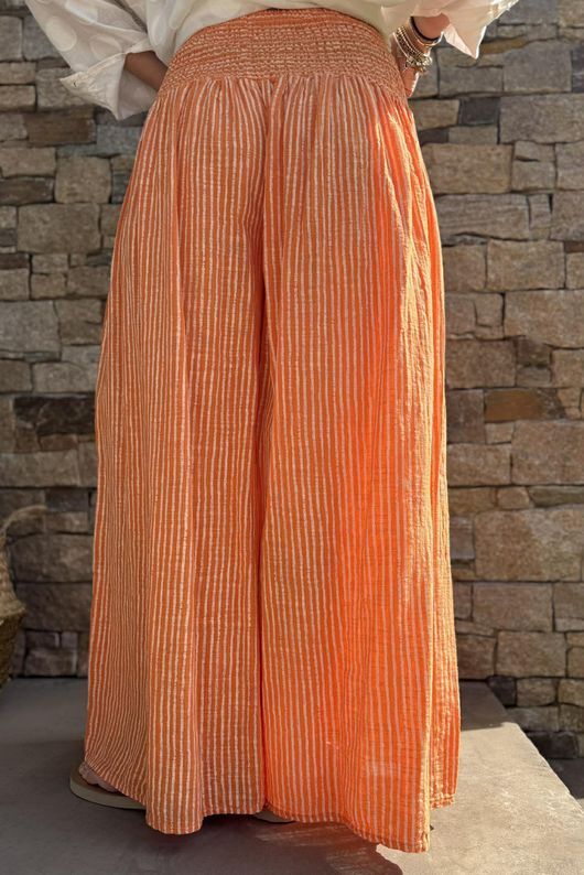 Marina Chalk Stripe Palazzo Pant Sunset -